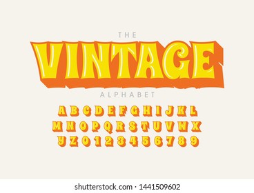 Vector of stylized modern font and alphabet