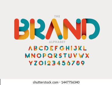 Vector of stylized modern font and alphabet