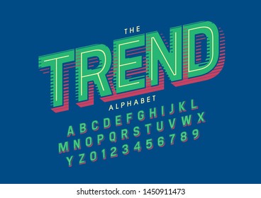 Vector of stylized modern font and alphabet