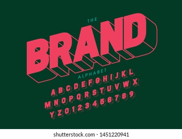Vector of stylized modern font and alphabet