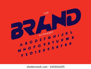 Vector of stylized modern font and alphabet