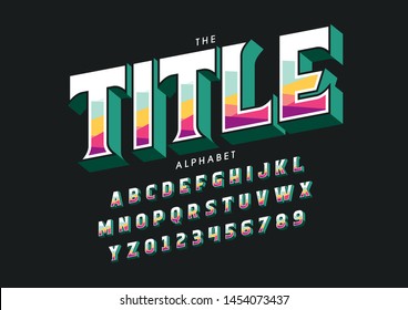 Vector of stylized modern font and alphabet