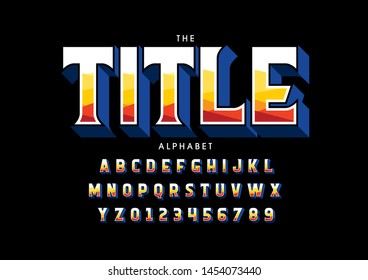 Vector of stylized modern font and alphabet
