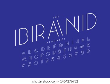 Vector of stylized modern font and alphabet