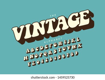 Vector of stylized modern font and alphabet