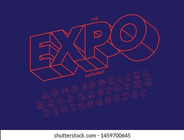 Vector de letra y alfabeto modernos estilizados