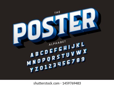Vector of stylized modern font and alphabet