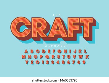 Vector of stylized modern font and alphabet