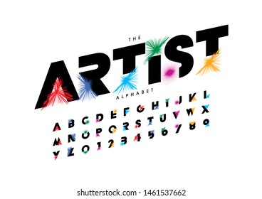 Vector of stylized modern font and alphabet