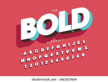Vector of stylized modern font and alphabet