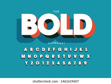 Vector of stylized modern font and alphabet