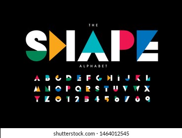 Vector of stylized modern font and alphabet
