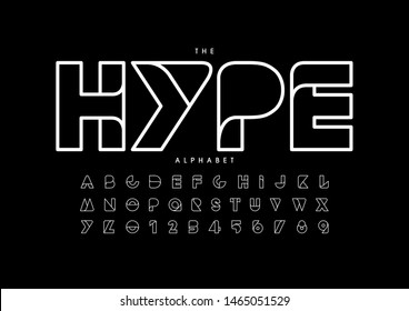 Vector of stylized modern font and alphabet