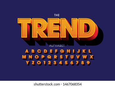 Vector of stylized modern font and alphabet