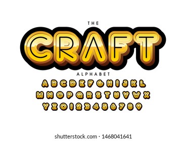 Vector of stylized modern font and alphabet