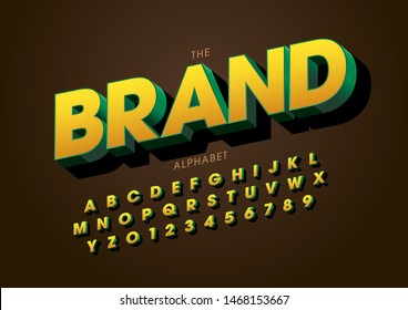 Vector of stylized modern font and alphabet