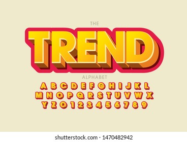 Vector of stylized modern font and alphabet