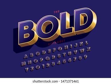 Vector of stylized modern font and alphabet