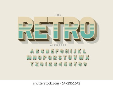 Vector of stylized modern font and alphabet