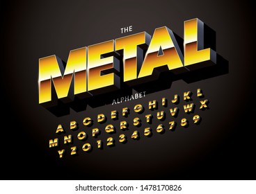 Vector of stylized modern font and alphabet