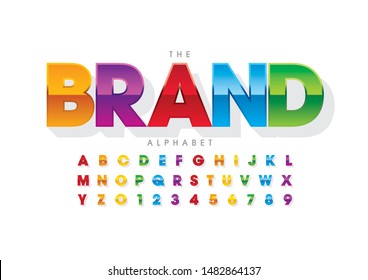 Vector of stylized modern font and alphabet