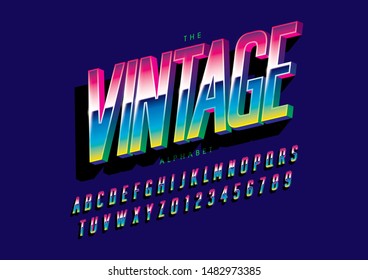 Vector of stylized modern font and alphabet