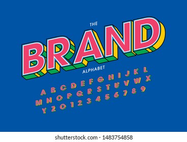 Vector of stylized modern font and alphabet