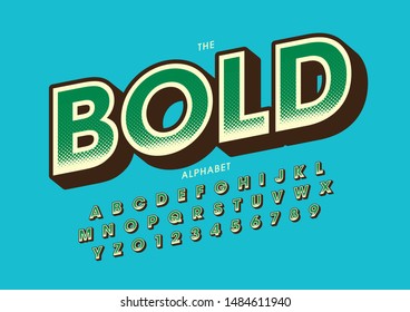 Vector of stylized modern font and alphabet