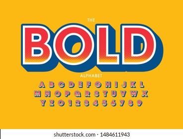 Vector of stylized modern font and alphabet