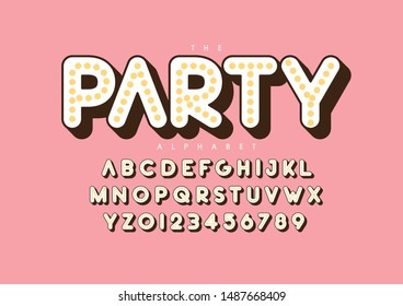 Vector of stylized modern font and alphabet