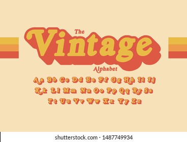 Vector of stylized modern font and alphabet