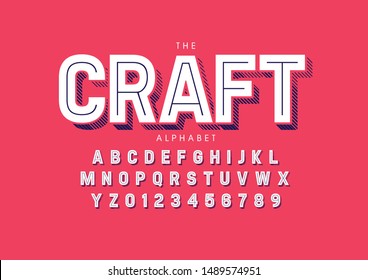 Vector of stylized modern font and alphabet
