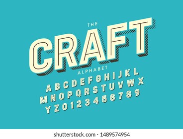 Vector of stylized modern font and alphabet