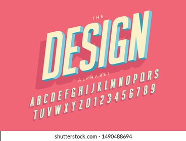 Vector de letra y alfabeto modernos estilizados