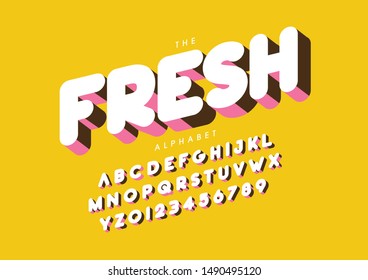 Vector of stylized modern font and alphabet
