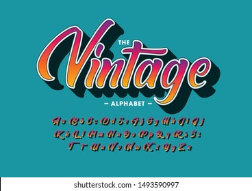 Vector of stylized modern font and alphabet