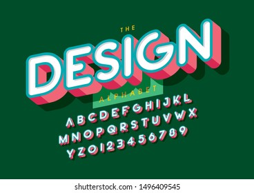 Vector de letra y alfabeto modernos estilizados
