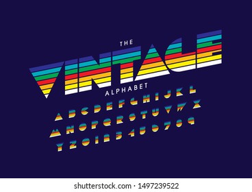 Vector of stylized modern font and alphabet