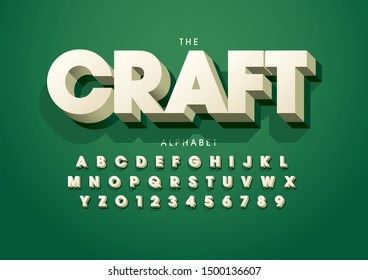 Vector of stylized modern font and alphabet