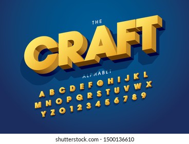 Vector of stylized modern font and alphabet