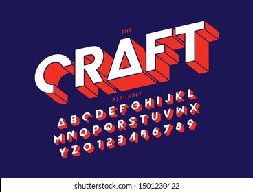 Vector of stylized modern font and alphabet