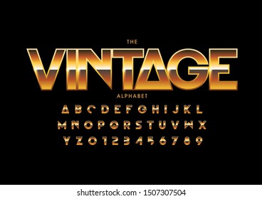 Vector of stylized modern font and alphabet
