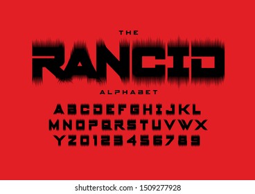 Vector of stylized modern font and alphabet