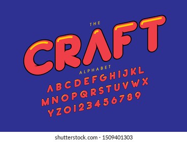 Vector of stylized modern font and alphabet