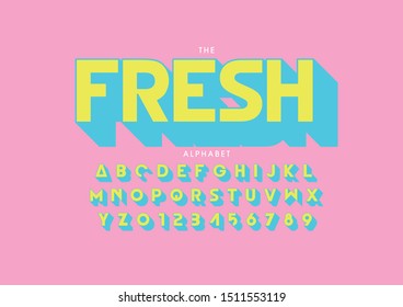 Vector of stylized modern font and alphabet