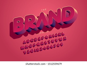 Vector of stylized modern font and alphabet