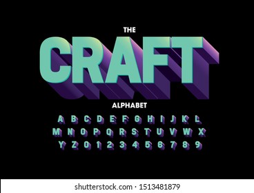 Vector of stylized modern font and alphabet