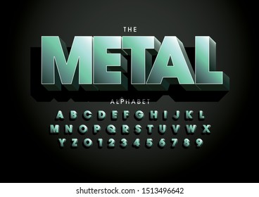 Vector of stylized modern font and alphabet