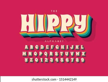 Vector of stylized modern font and alphabet