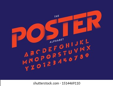 Vector of stylized modern font and alphabet